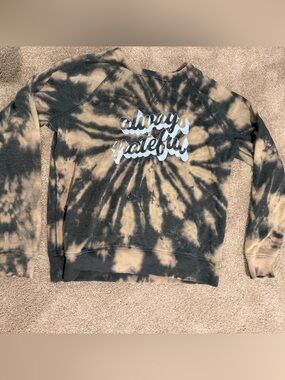 Sonoma Green and Tan Tie-Dye Crewneck with Script Logo